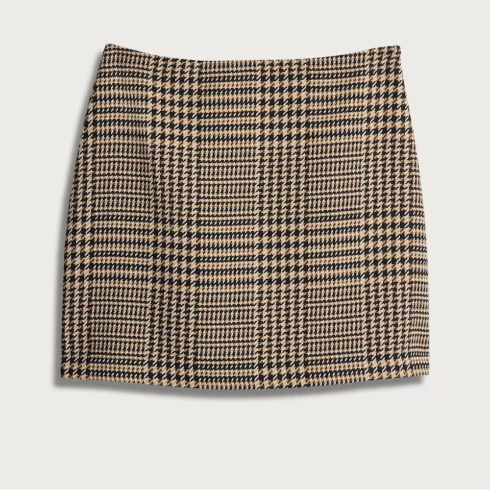 F&F Edit Houndstooth Mini Skirt - Brown and Black
